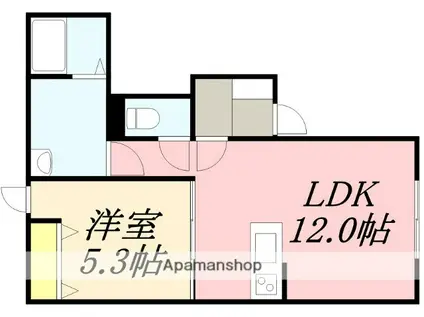 ラトゥール桔梗(1LDK/1階)の間取り写真