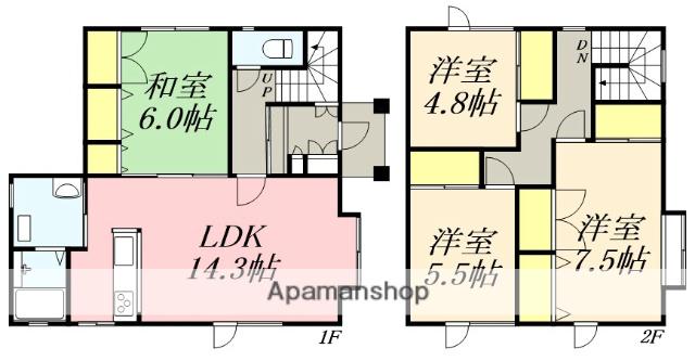 北海道函館市 2階建 築34年(4LDK)の間取り写真