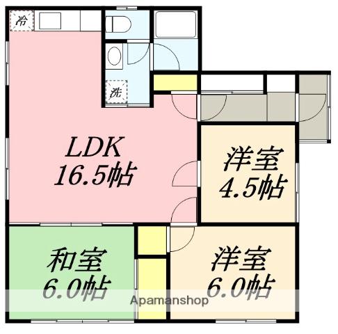 小山内マンション(3LDK/1階)の間取り写真