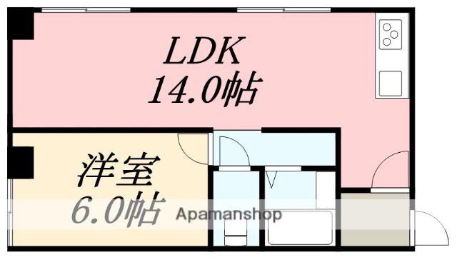 ヒルトン函館新川(1LDK/3階)の間取り写真