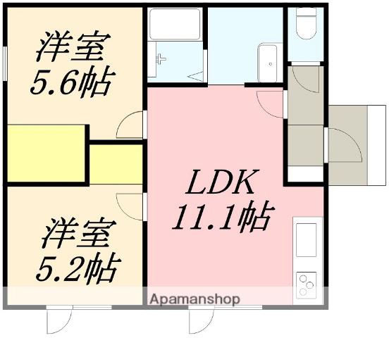 函館山麓ストーリー(2LDK/1階)の間取り写真