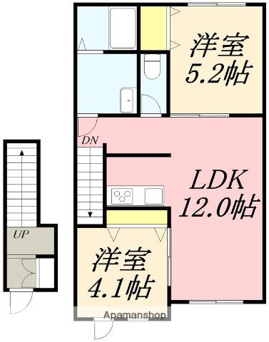 メゾンNINE(2LDK/2階)の間取り写真