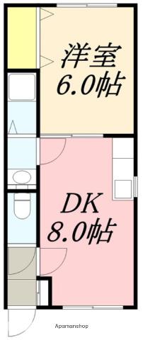 デミオ山の手(1DK/1階)の間取り写真
