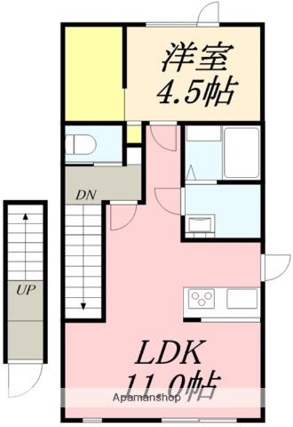 GLAYS白鳥(1LDK/2階)の間取り写真