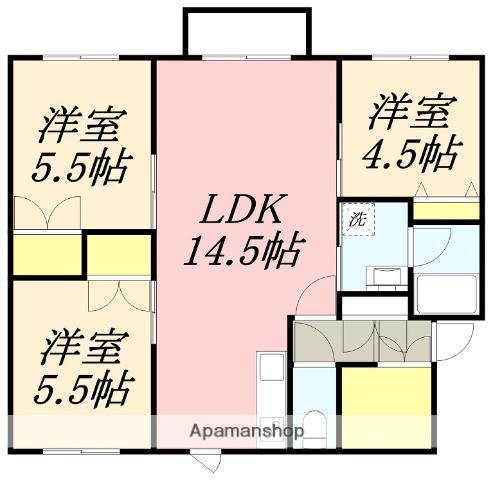 ロイヤルシティ日吉A(3LDK/2階)の間取り写真