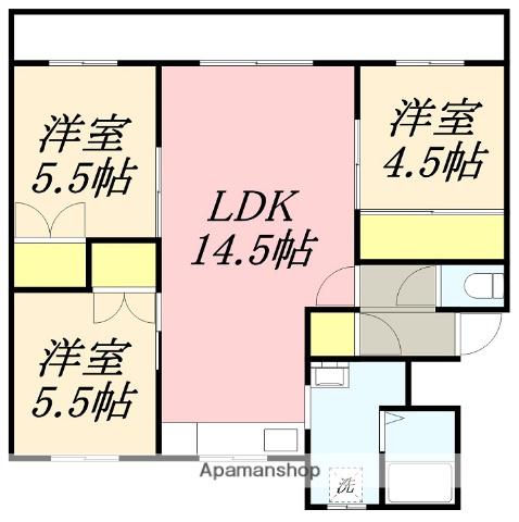 ロイヤルシティ日吉B(3LDK/2階)の間取り写真