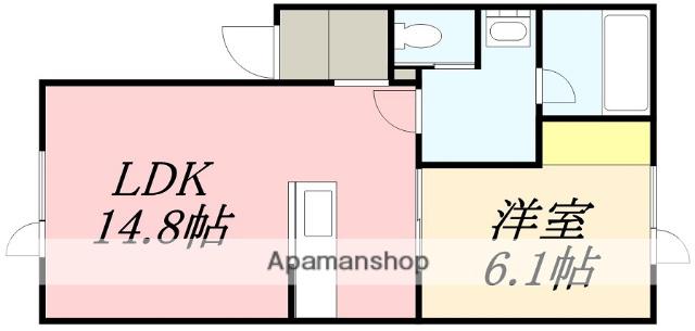 ルシェロC(1LDK/2階)の間取り写真