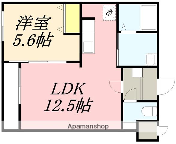 カーサクオーレ(1LDK/4階)の間取り写真