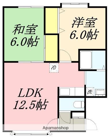 SEQUELⅡ(2LDK/1階)の間取り写真