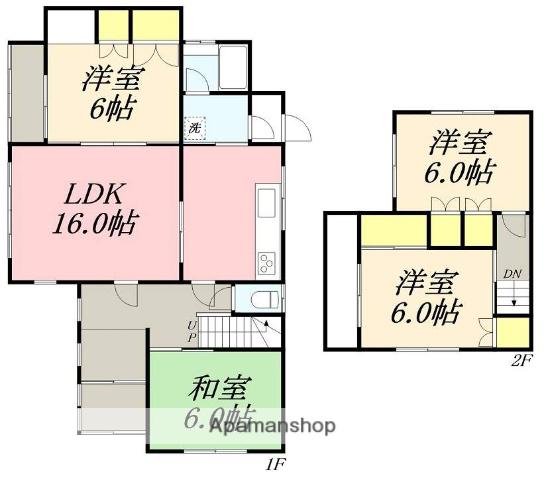 道南いさりび鉄道 東久根別駅 徒歩14分 2階建 築43年(4LDK)の間取り写真
