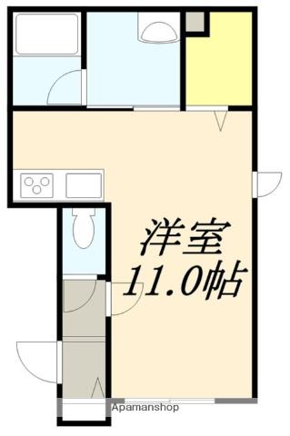 ロゼット美原2(ワンルーム/1階)の間取り写真