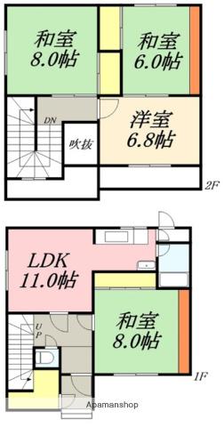 杉並町1棟2戸(4LDK/1階)の間取り写真