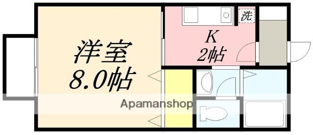 ソレイユSⅡ(1K/2階)の間取り写真