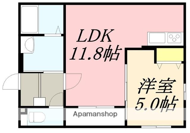 柏木町30番地MS(1LDK/3階)の間取り写真