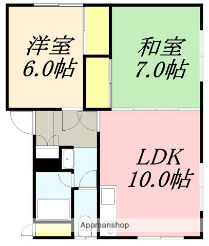 フラワーコート(2LDK/1階)の間取り写真