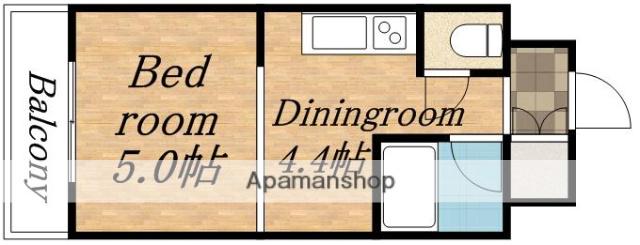 Lハイム豊平公園(1DK/2階)の間取り写真