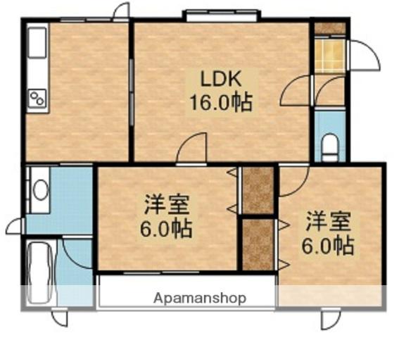 ピュアコートヒルⅡ(2LDK/2階)の間取り写真