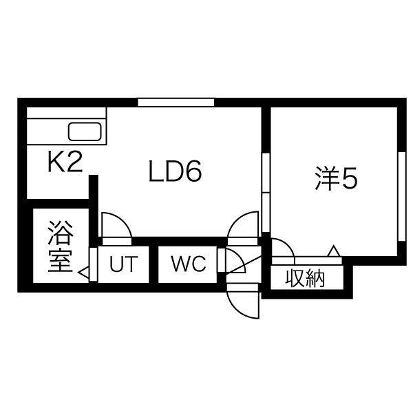 シャネル中井(1DK/2階)の間取り写真