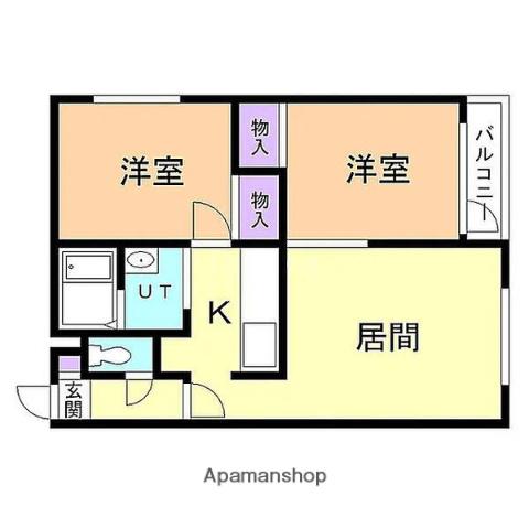 エステートマイリー(2LDK/2階)の間取り写真