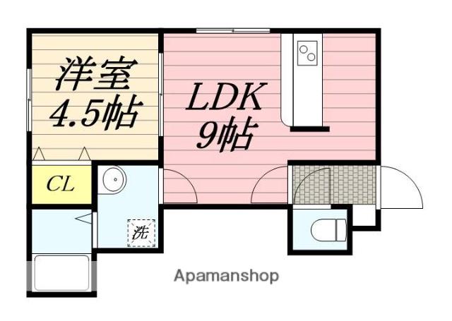 アーバンライフ菊水(1LDK/3階)の間取り写真