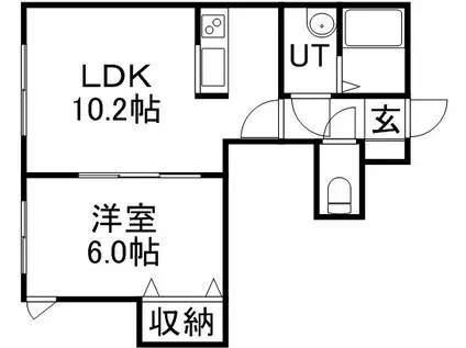 モンレーヴⅥ(1LDK/2階)の間取り写真