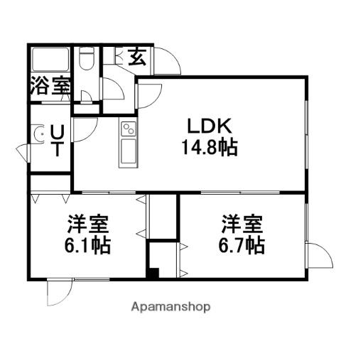 リバティベル(2LDK/2階)の間取り写真