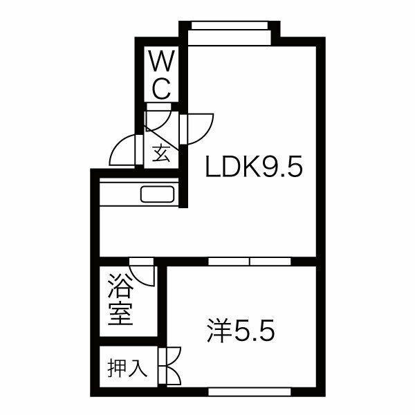 ビクターハイムⅢ(1LDK/3階)の間取り写真