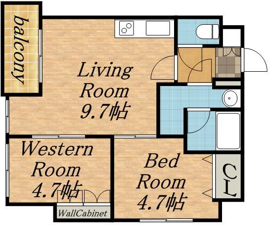 カサトレスベレーザ(2DK/3階)の間取り写真