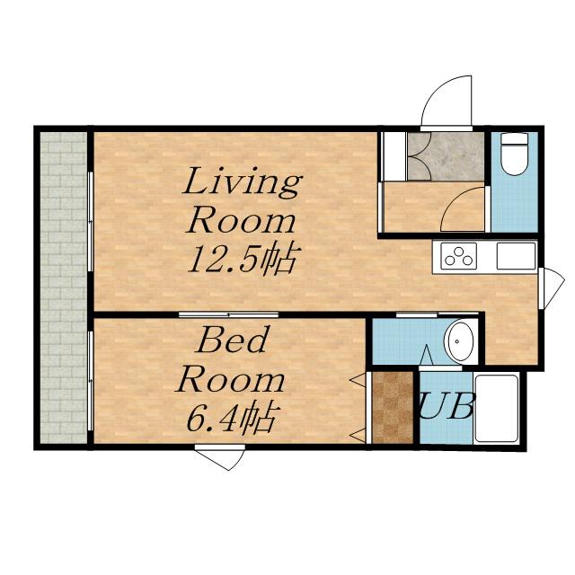 MSハウス(1LDK/3階)の間取り写真