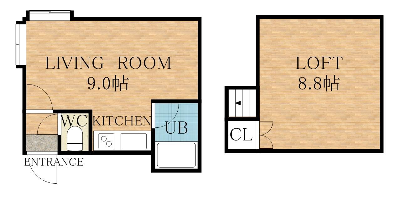 NOIR(ワンルーム/2階)の間取り写真