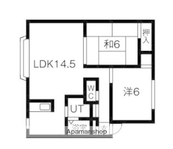 ノースプレステージ(2LDK/1階)の間取り写真