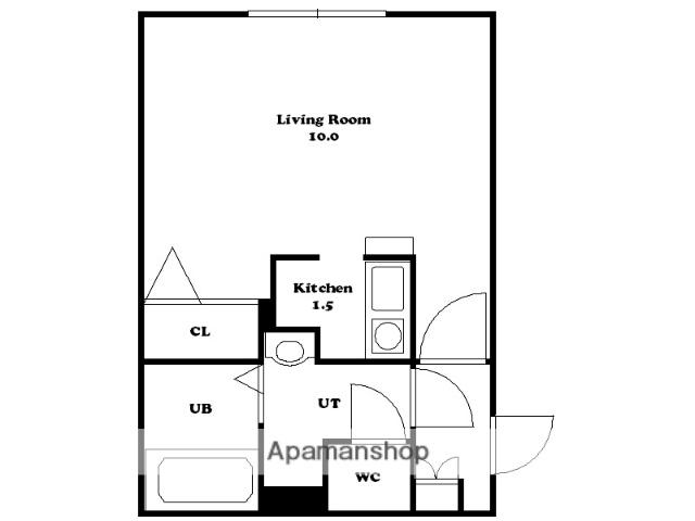 CASA国際大前(1K/2階)の間取り写真
