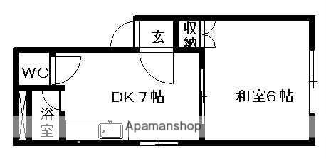 コーポ7(1DK/2階)の間取り写真