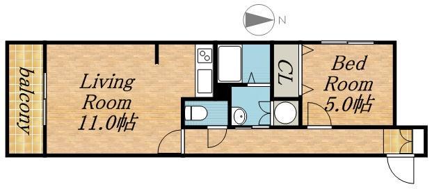 シャネル8・2(1LDK/3階)の間取り写真