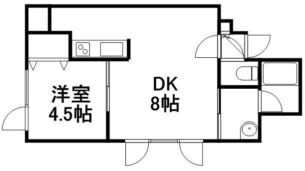 リッチタウン栄通五番館(1DK/2階)の間取り写真
