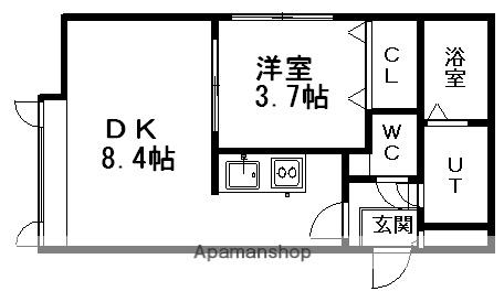 エル・ジェム月寒東(1LDK/1階)の間取り写真