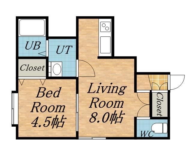 サニーハイム(1LDK/3階)の間取り写真
