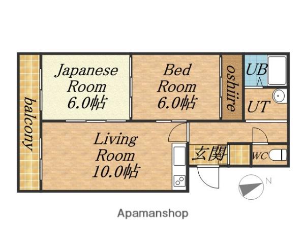 メーゾン榊(2LDK/1階)の間取り写真