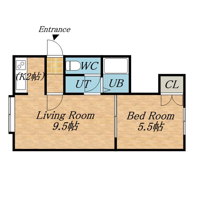 グランデージ(1LDK/2階)の間取り写真