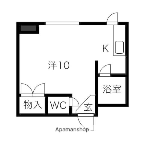 LOUVRE豊平(1K/2階)の間取り写真