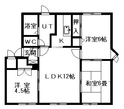 メイユール喜寿B(3LDK/1階)の間取り写真