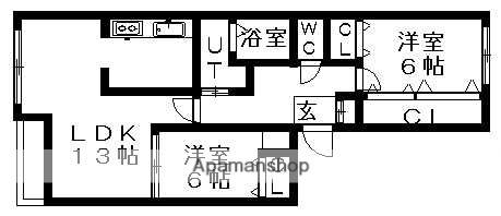 ノースピア白石本通(2LDK/3階)の間取り写真
