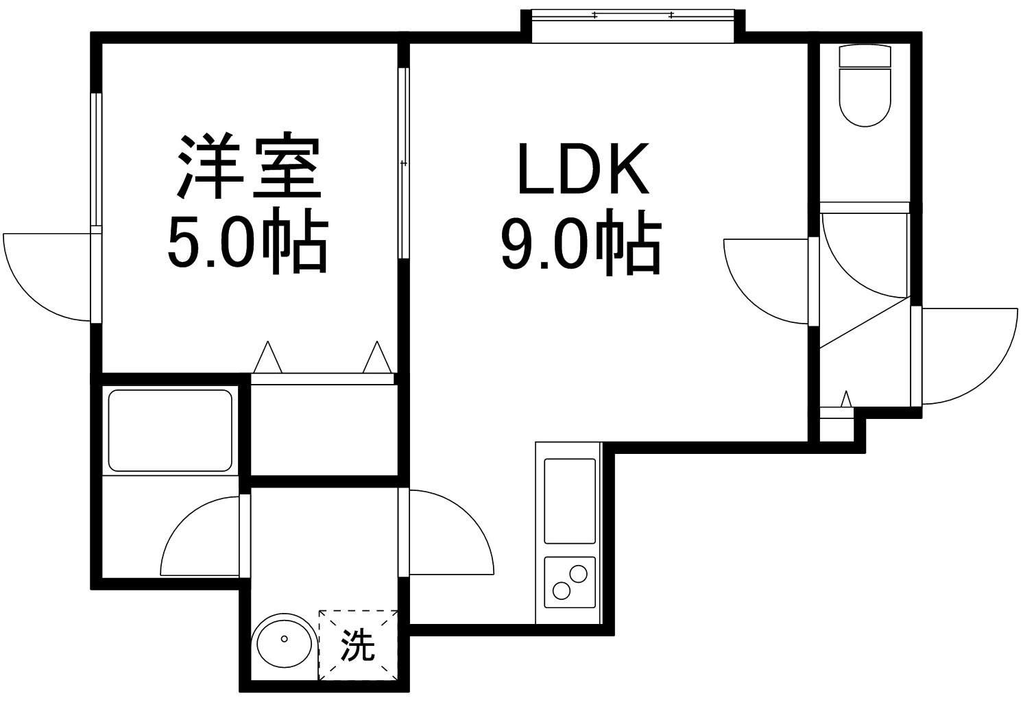 ウッドビレッジⅢ(1LDK/3階)の間取り写真