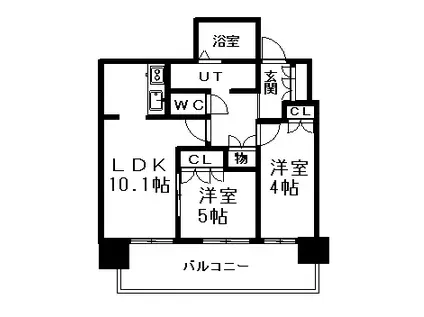 パークアクシス新さっぽろ(2LDK/12階)の間取り写真