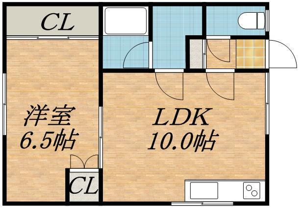第2ときわマンション(1LDK/1階)の間取り写真