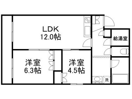 ゴトウハイツ(2LDK/1階)の間取り写真