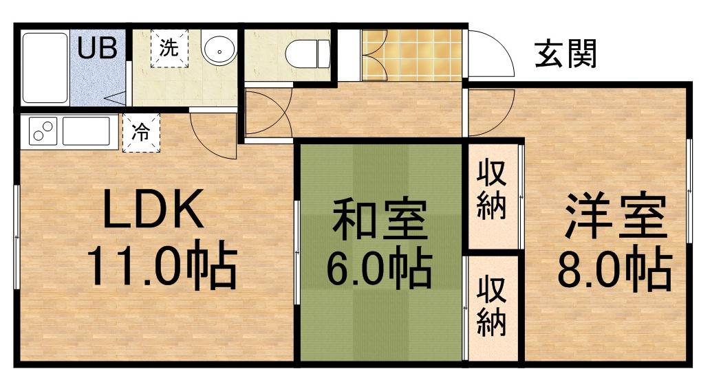 クリスタルパレス水晶宮(2LDK/2階)の間取り写真