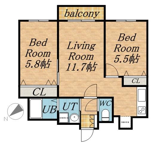 トレスマデラ(2LDK/3階)の間取り写真