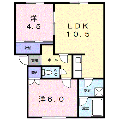 プラドールハピネス(2LDK/2階)の間取り写真