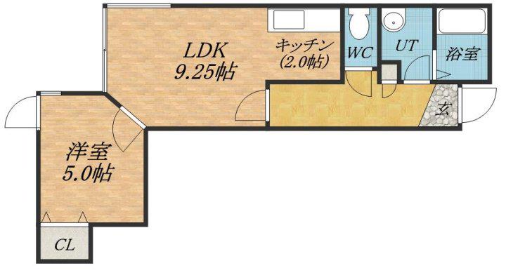 グッドライト月寒東(1LDK/1階)の間取り写真
